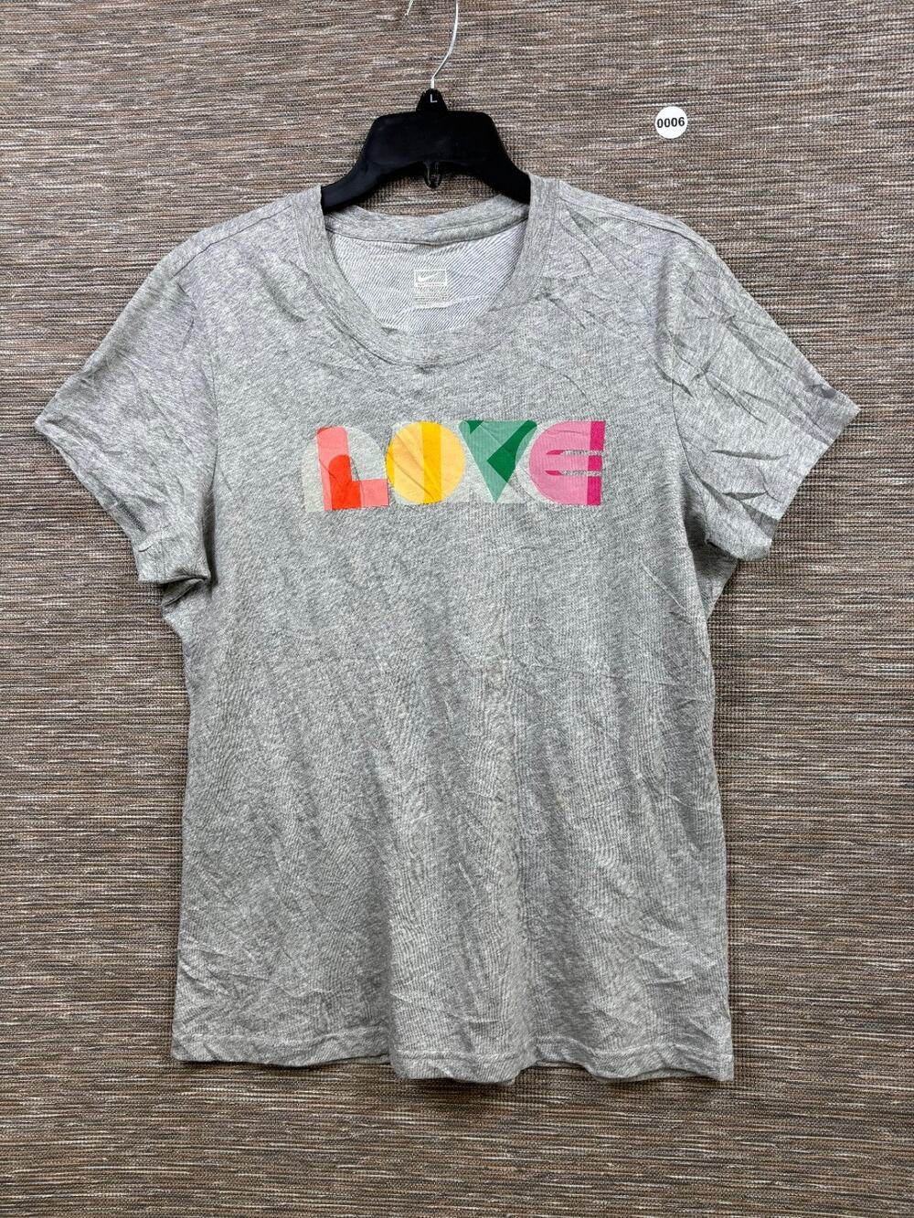 NIKE Performance Womens LOVE Pride LGBTQ Equality T-Shirt Size XL Heathered Gray